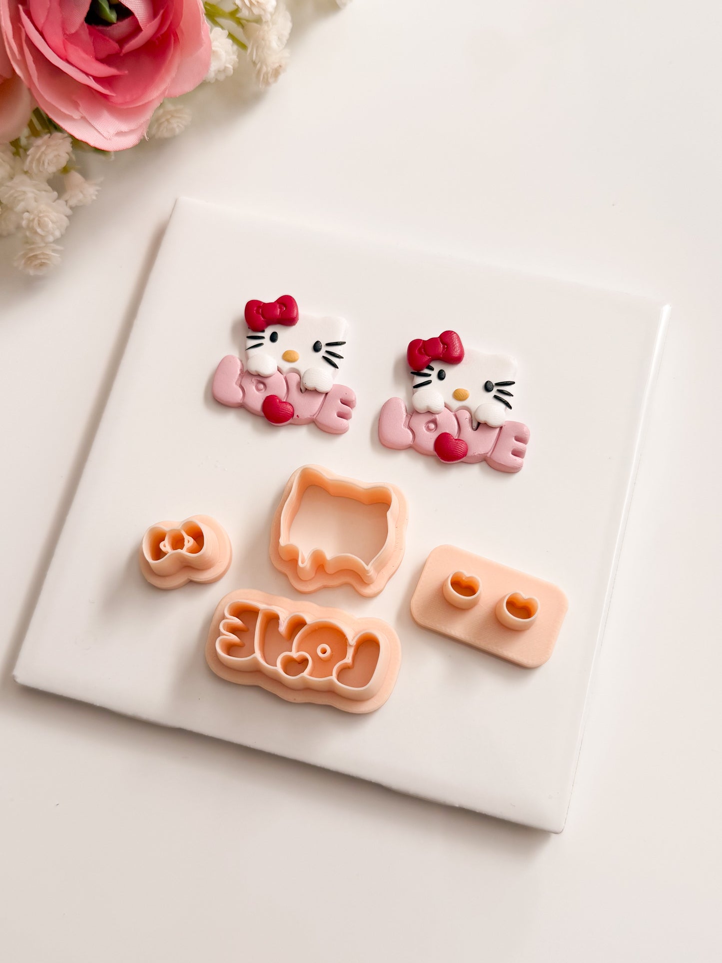Hello Kitty With Love Clay Cutter | Hello Kitty With Love Polymer Clay Cutter for DIY Cute Earrings Sanrio Jewelry and Handmade Kawaii Accessories