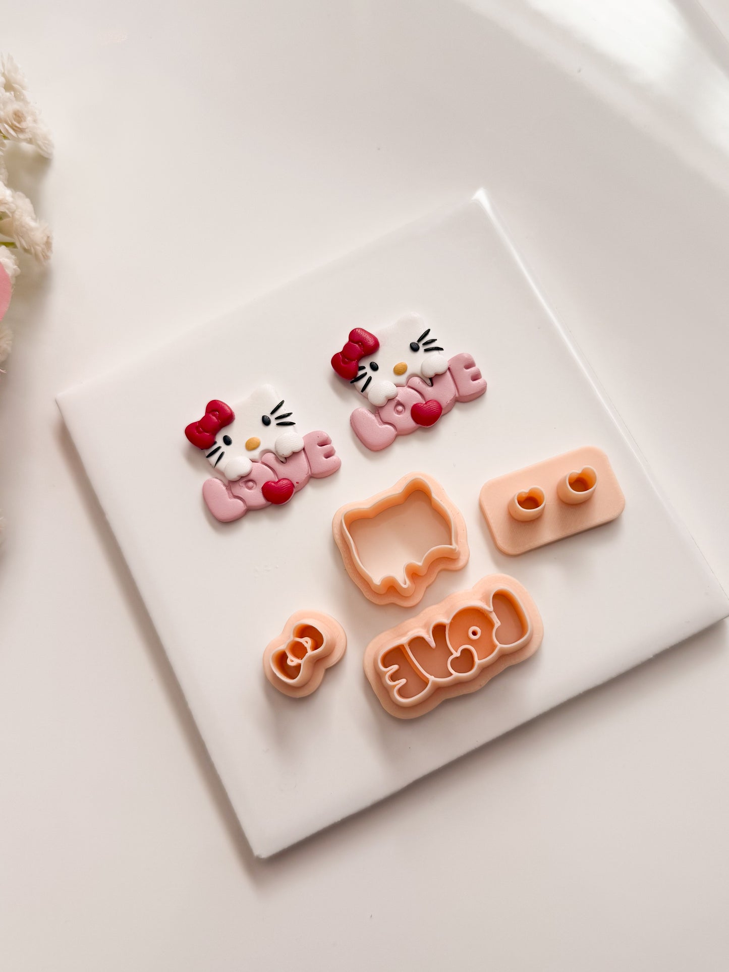 Hello Kitty With Love Clay Cutter | Hello Kitty With Love Polymer Clay Cutter for DIY Cute Earrings Sanrio Jewelry and Handmade Kawaii Accessories