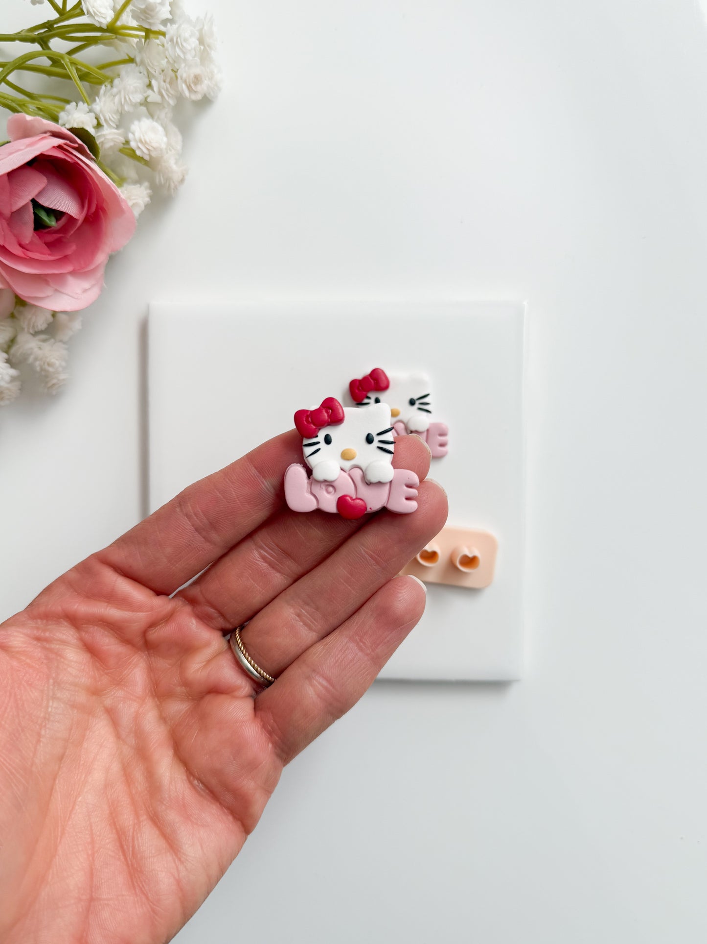 Hello Kitty With Love Clay Cutter | Hello Kitty With Love Polymer Clay Cutter for DIY Cute Earrings Sanrio Jewelry and Handmade Kawaii Accessories
