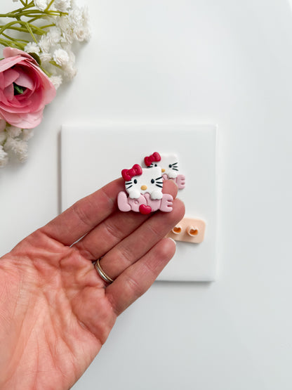 Hello Kitty With Love Clay Cutter | Hello Kitty With Love Polymer Clay Cutter for DIY Cute Earrings Sanrio Jewelry and Handmade Kawaii Accessories