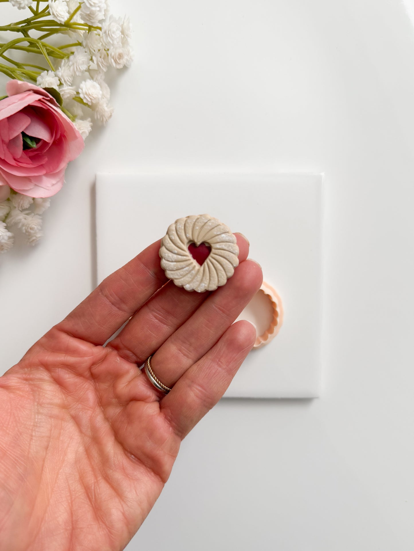 Heart Jam Biscuit Clay Cutter | Heart Jam Biscuit Polymer Clay Cutter for DIY Bakery Earrings Cookie-Themed Jewelry and Handmade Cute Accessories