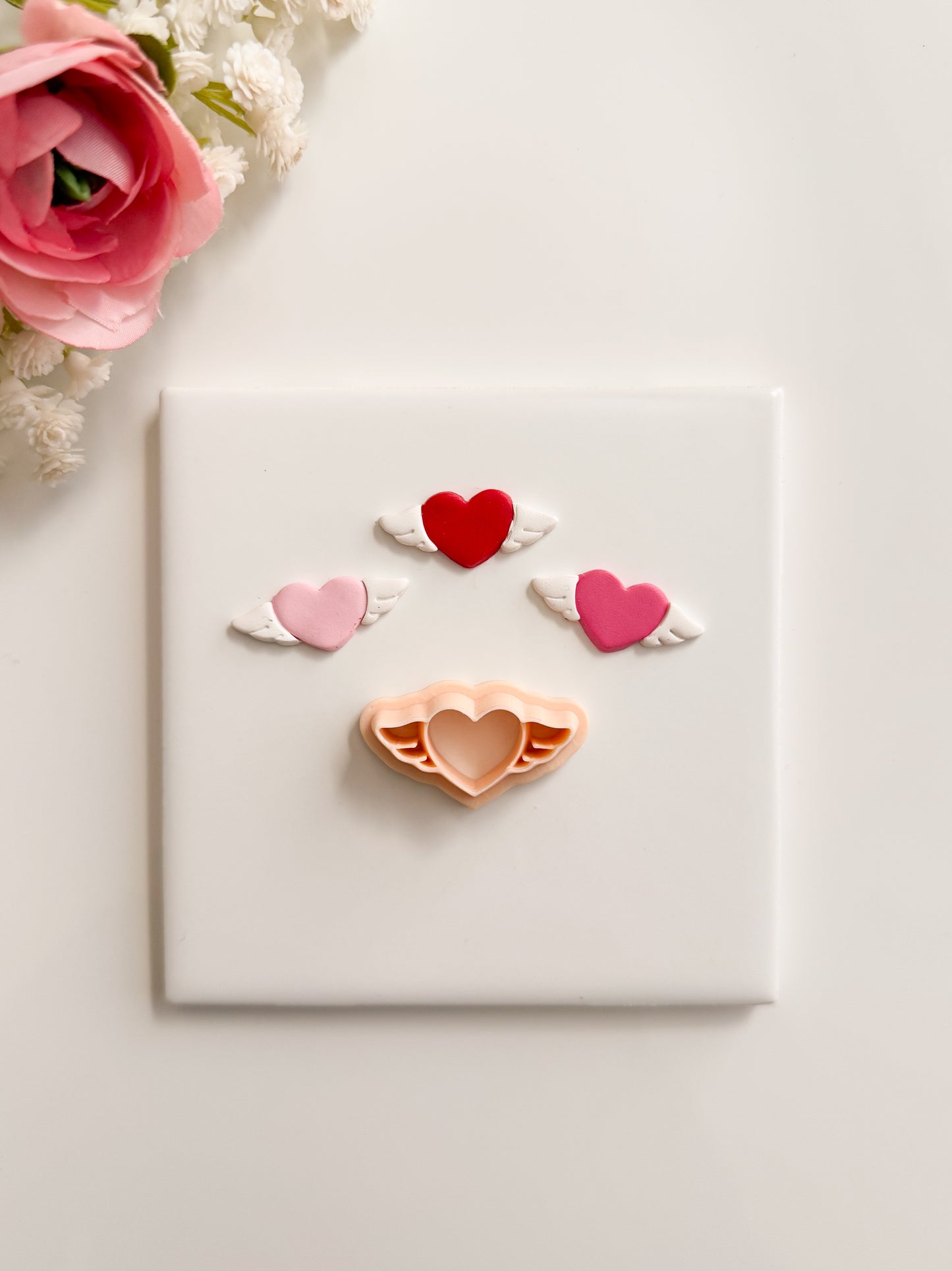 Flying Heart Clay Cutter | Flying Heart Polymer Clay Cutter for DIY Valentine Earrings Cute Love-Themed Jewelry and Handmade Romantic Accessories