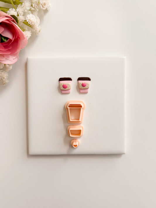 To Go Coffee Cup No. 4 Clay Cutter | To Go Coffee Cup No. 4 Polymer Clay Cutter for DIY Caf√© Earrings Coffee-Themed Jewelry and Handmade Barista Accessories