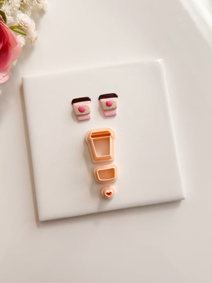 To Go Coffee Cup No. 4 Clay Cutter | To Go Coffee Cup No. 4 Polymer Clay Cutter for DIY Caf√© Earrings Coffee-Themed Jewelry and Handmade Barista Accessories