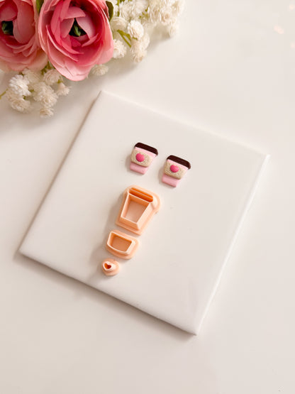 To Go Coffee Cup No. 4 Clay Cutter | To Go Coffee Cup No. 4 Polymer Clay Cutter for DIY Caf√© Earrings Coffee-Themed Jewelry and Handmade Barista Accessories