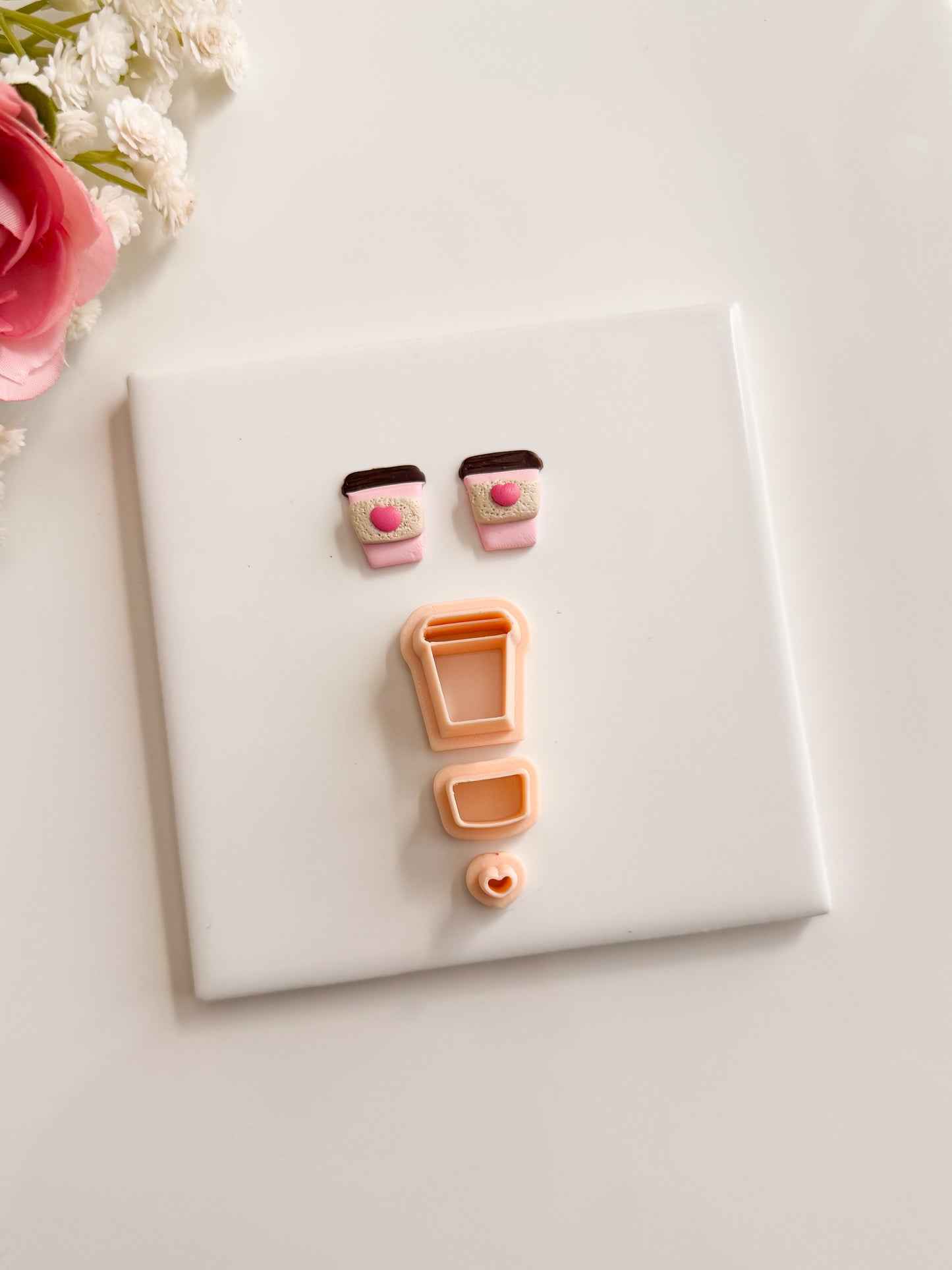 To Go Coffee Cup No. 4 Clay Cutter | To Go Coffee Cup No. 4 Polymer Clay Cutter for DIY Caf√© Earrings Coffee-Themed Jewelry and Handmade Barista Accessories