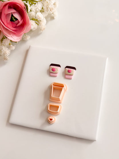 To Go Coffee Cup No. 4 Clay Cutter | To Go Coffee Cup No. 4 Polymer Clay Cutter for DIY Caf√© Earrings Coffee-Themed Jewelry and Handmade Barista Accessories