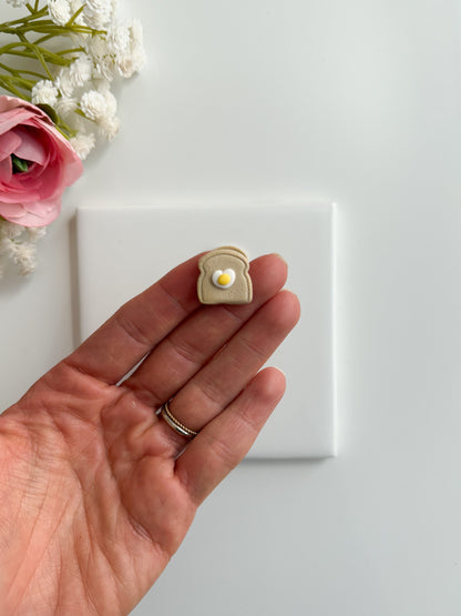 Heart Toast and Eggs No. 2 Clay Cutter | Heart Toast and Eggs No. 2 Polymer Clay Cutter for DIY Breakfast Earrings Food-Themed Jewelry and Handmade Cute Accessories