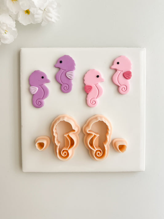 Sea Horse No. 3 Clay Cutter | Sea Horse No. 3 Polymer Clay Cutter for DIY Beach Earrings Nautical Jewelry and Handmade Sea Accessories