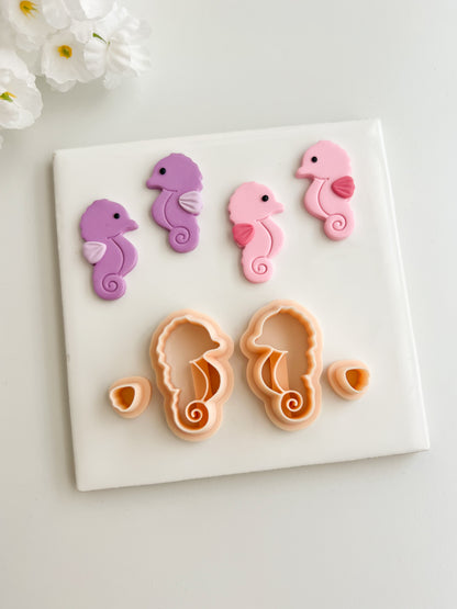 Sea Horse No. 3 Clay Cutter | Sea Horse No. 3 Polymer Clay Cutter for DIY Beach Earrings Nautical Jewelry and Handmade Sea Accessories