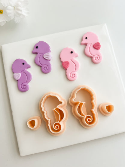 Sea Horse No. 3 Clay Cutter | Sea Horse No. 3 Polymer Clay Cutter for DIY Beach Earrings Nautical Jewelry and Handmade Sea Accessories