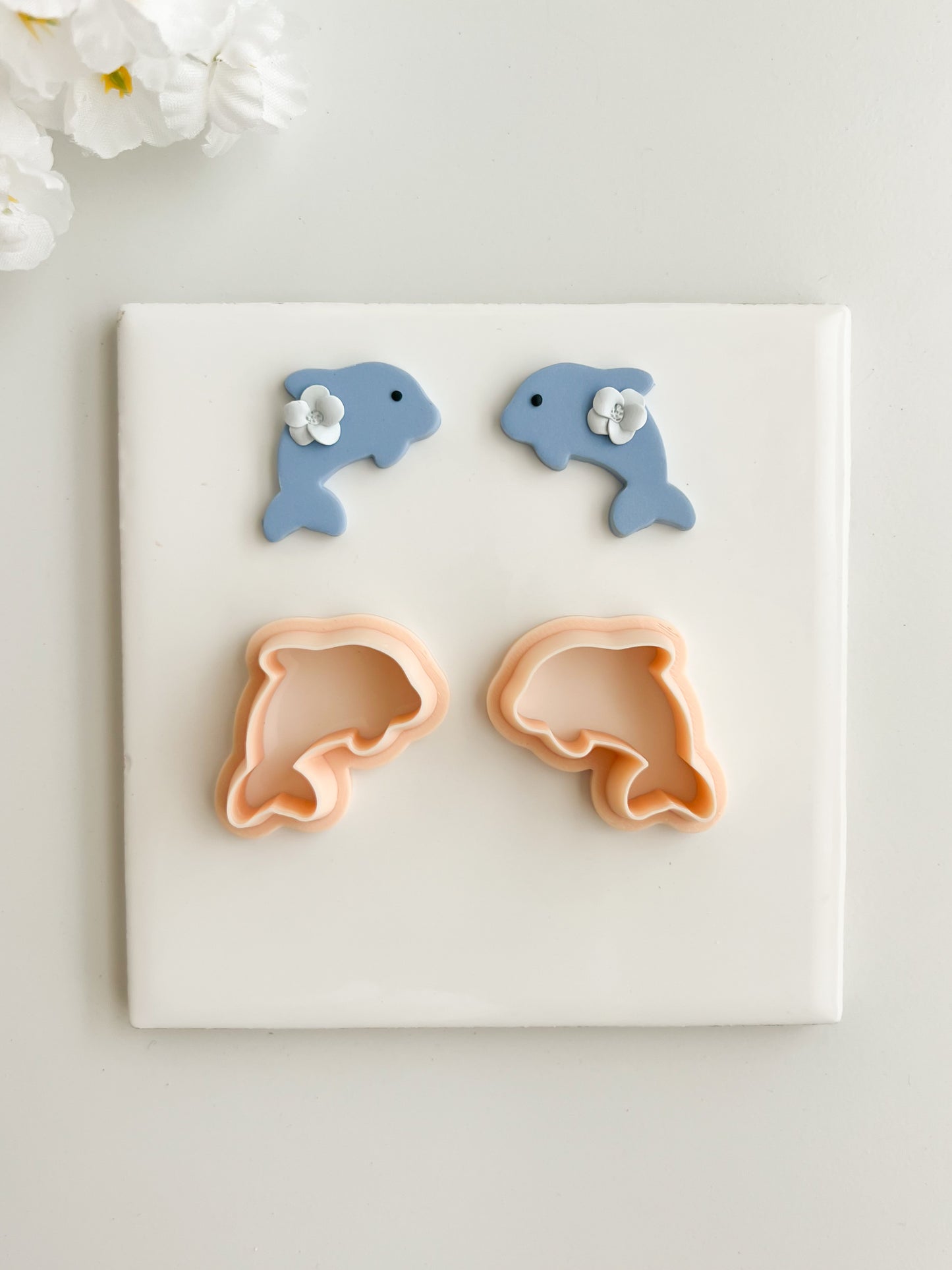 Dolphin No. 2 Clay Cutter | Dolphin No. 2 Polymer Clay Cutter for DIY Ocean Earrings Sea-Themed Jewelry and Handmade Beach Accessories
