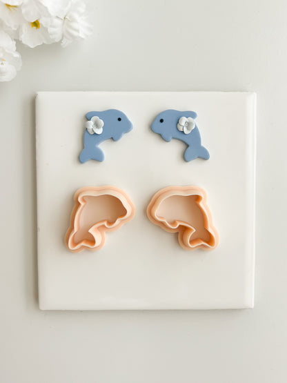 Dolphin No. 2 Clay Cutter | Dolphin No. 2 Polymer Clay Cutter for DIY Ocean Earrings Sea-Themed Jewelry and Handmade Beach Accessories