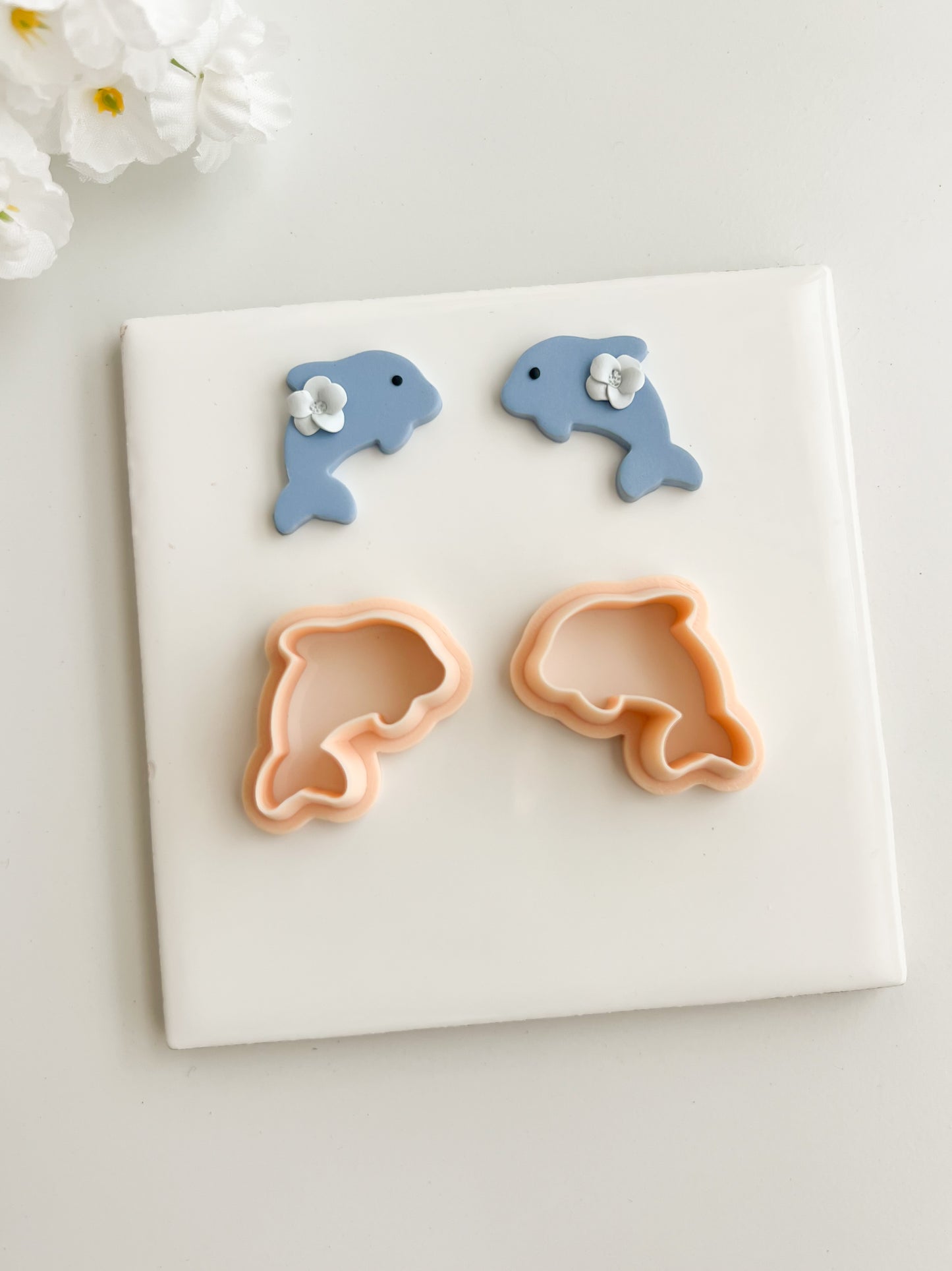 Dolphin No. 2 Clay Cutter | Dolphin No. 2 Polymer Clay Cutter for DIY Ocean Earrings Sea-Themed Jewelry and Handmade Beach Accessories