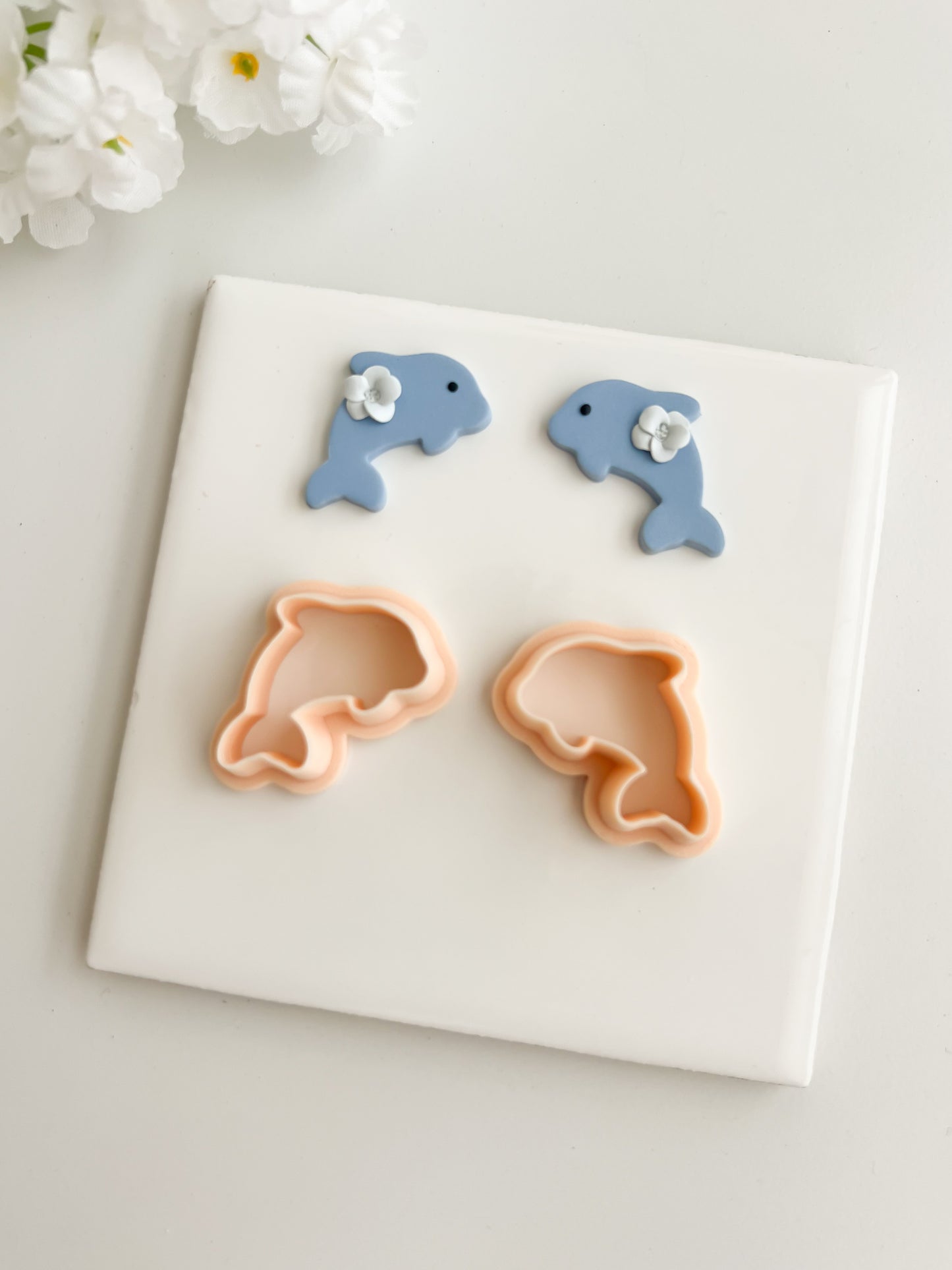 Dolphin No. 2 Clay Cutter | Dolphin No. 2 Polymer Clay Cutter for DIY Ocean Earrings Sea-Themed Jewelry and Handmade Beach Accessories