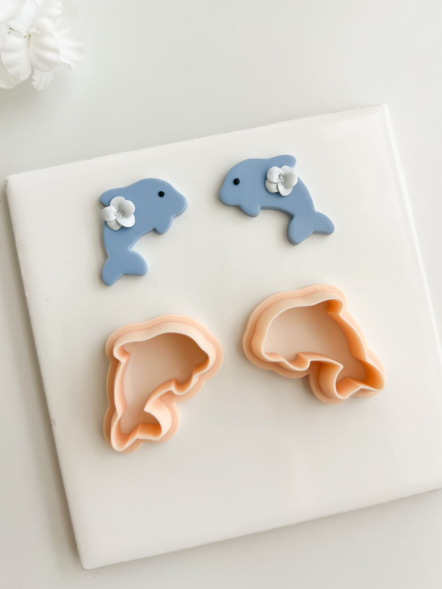 Dolphin No. 2 Clay Cutter | Dolphin No. 2 Polymer Clay Cutter for DIY Ocean Earrings Sea-Themed Jewelry and Handmade Beach Accessories