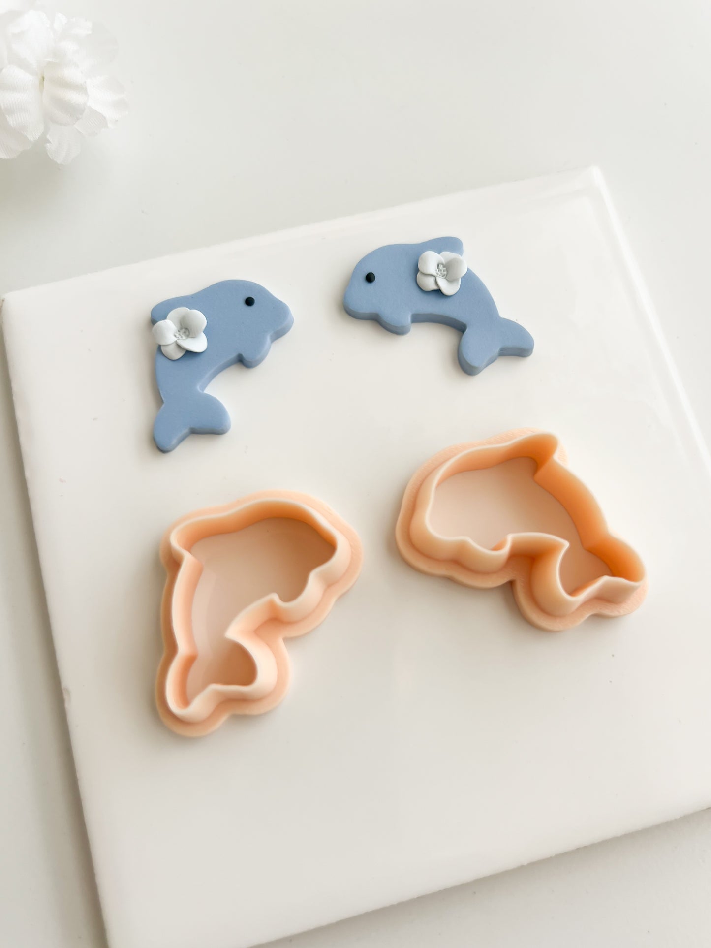 Dolphin No. 2 Clay Cutter | Dolphin No. 2 Polymer Clay Cutter for DIY Ocean Earrings Sea-Themed Jewelry and Handmade Beach Accessories