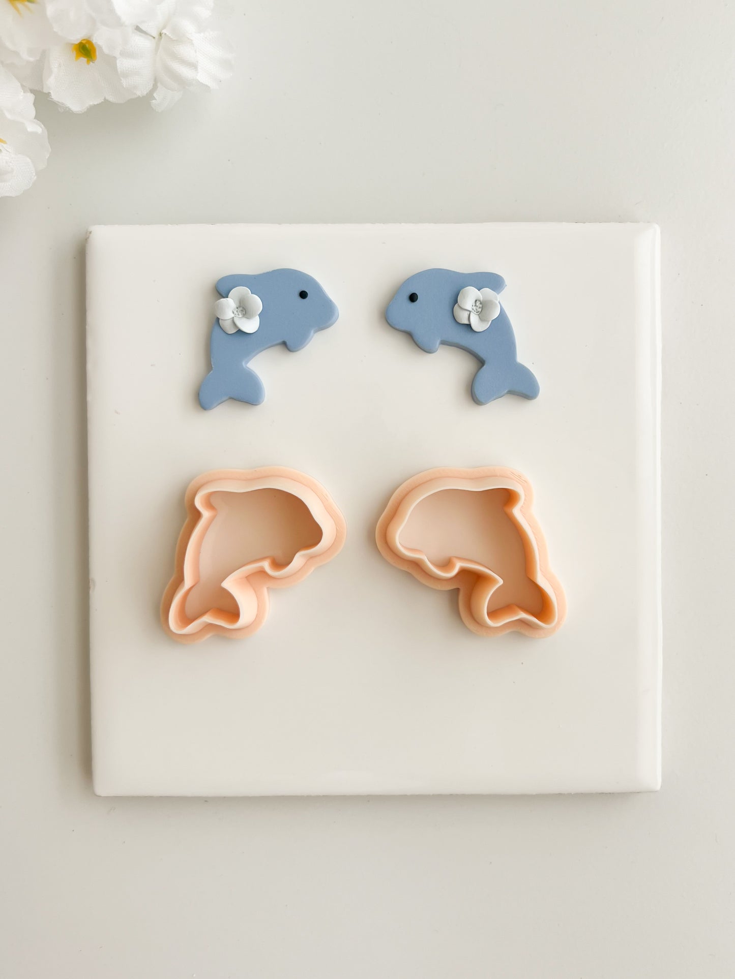 Dolphin No. 2 Clay Cutter | Dolphin No. 2 Polymer Clay Cutter for DIY Ocean Earrings Sea-Themed Jewelry and Handmade Beach Accessories