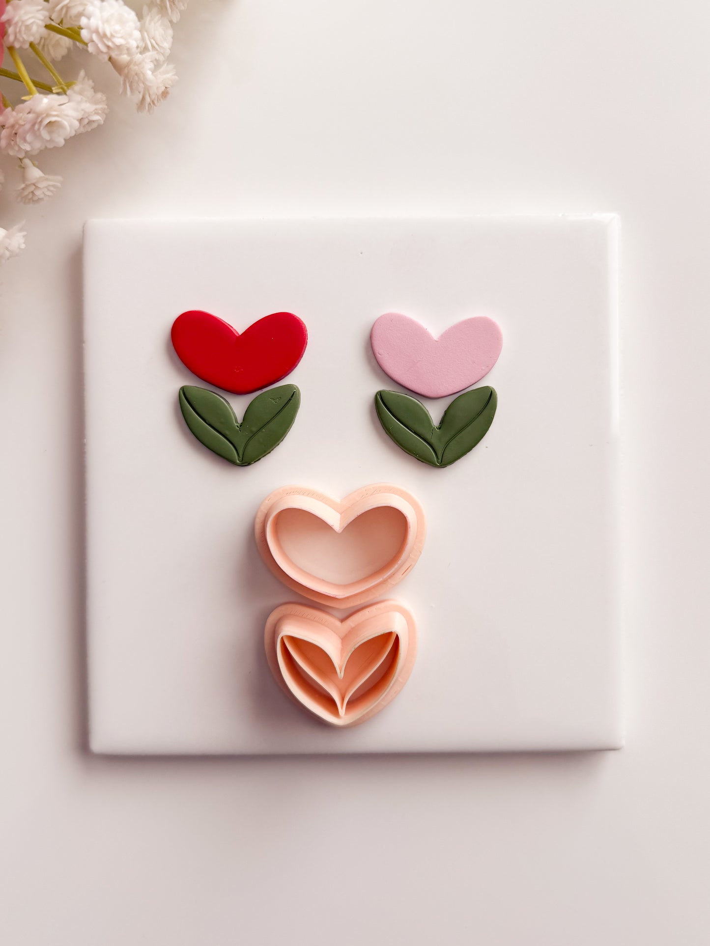 Valentine Flower Clay Cutter | Valentine Flower Polymer Clay Cutter for DIY Love-Themed Earrings Floral Jewelry and Handmade Valentine's Accessories