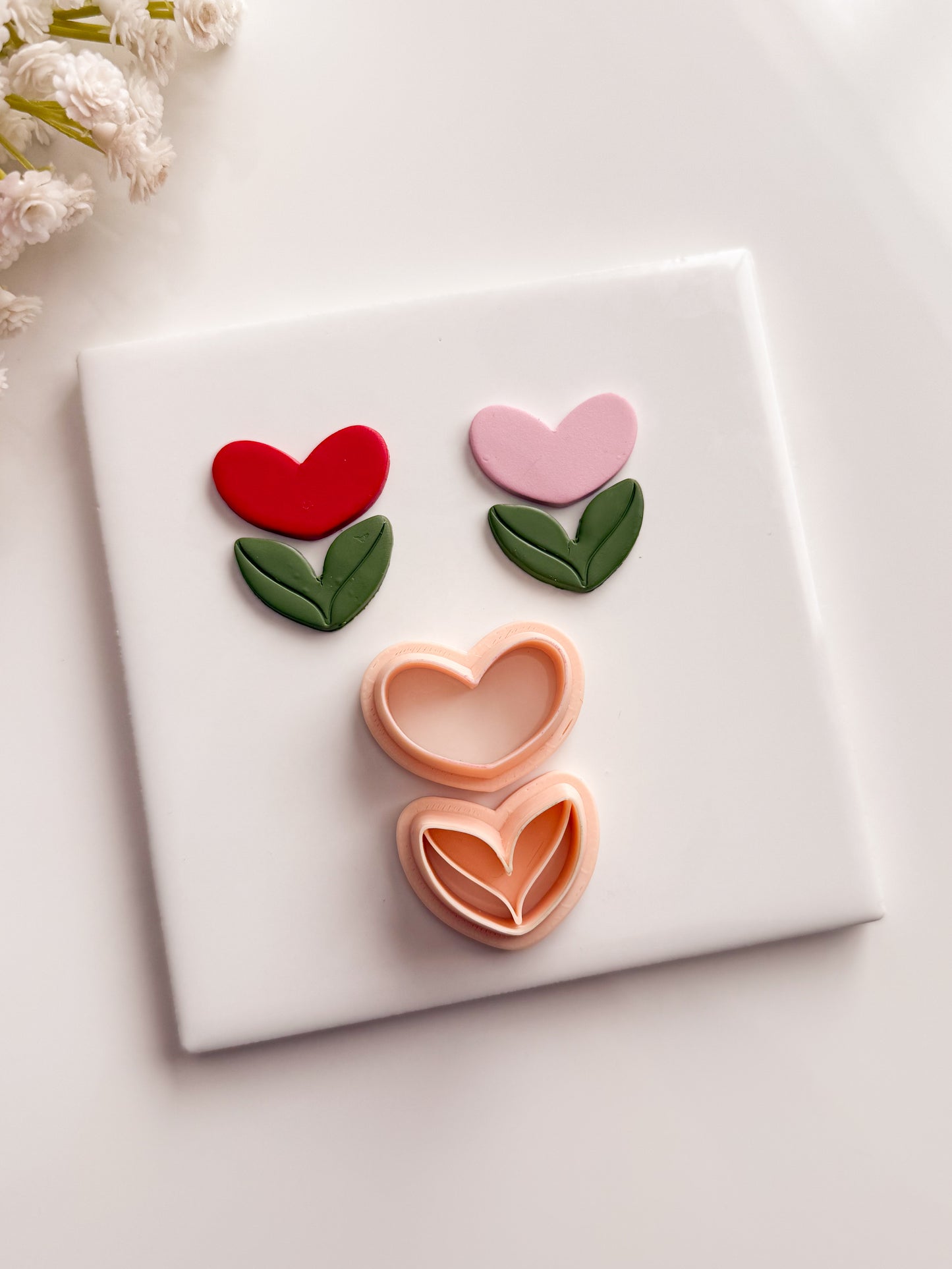 Valentine Flower Clay Cutter | Valentine Flower Polymer Clay Cutter for DIY Love-Themed Earrings Floral Jewelry and Handmade Valentine's Accessories