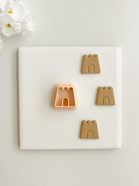 Sand Castle No. 2 Clay Cutter | Sand Castle No. 2 Polymer Clay Cutter for DIY Beach Earrings Coastal-Themed Jewelry and Handmade Summer Accessories