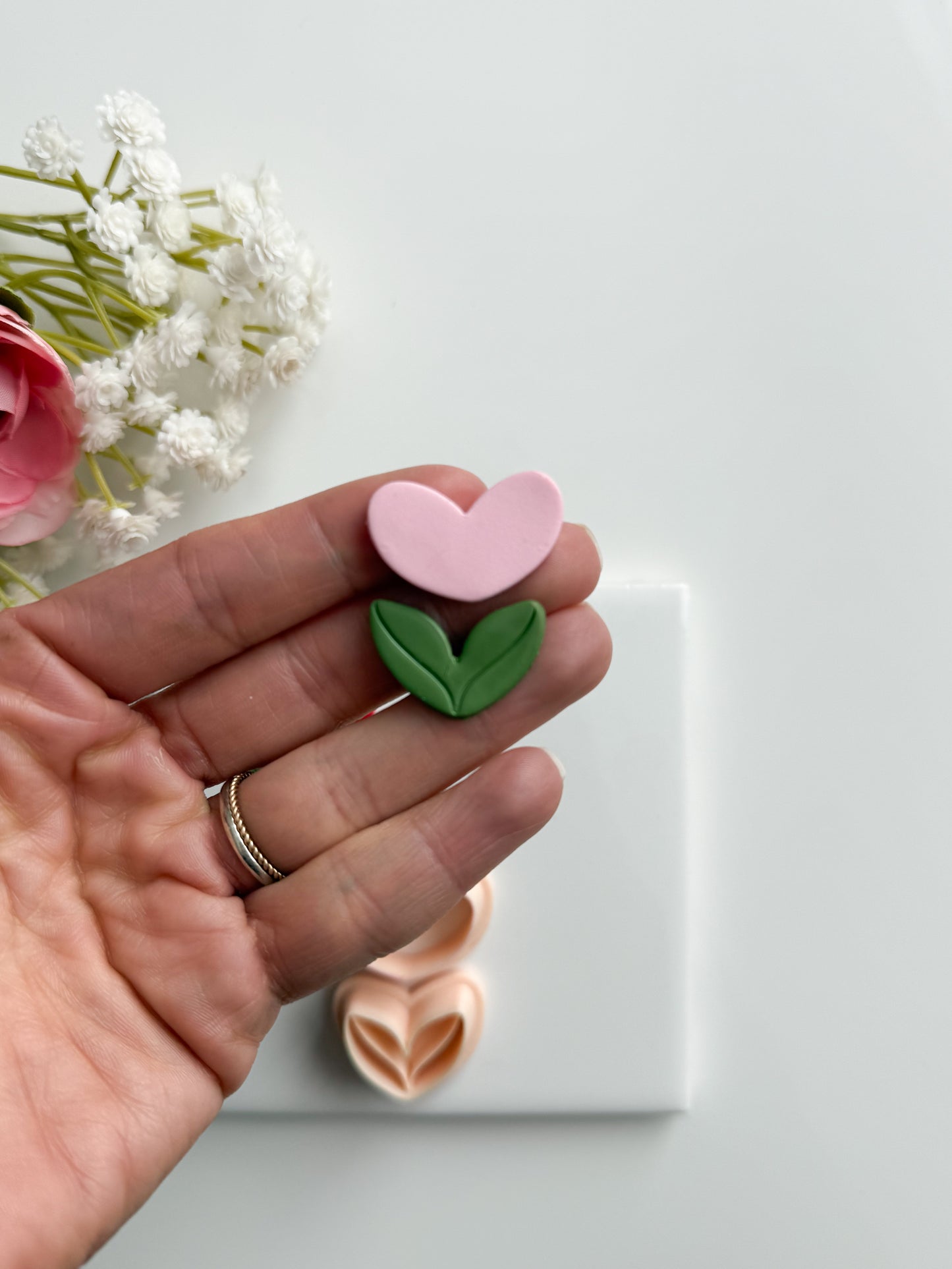 Valentine Flower Clay Cutter | Valentine Flower Polymer Clay Cutter for DIY Love-Themed Earrings Floral Jewelry and Handmade Valentine's Accessories