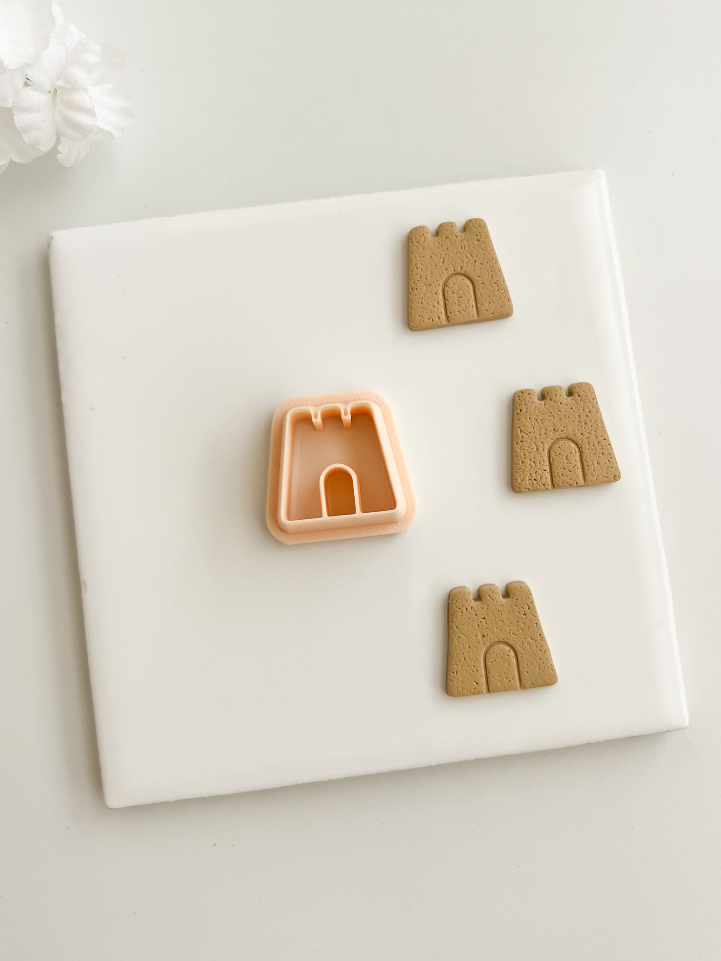 Sand Castle No. 2 Clay Cutter | Sand Castle No. 2 Polymer Clay Cutter for DIY Beach Earrings Coastal-Themed Jewelry and Handmade Summer Accessories