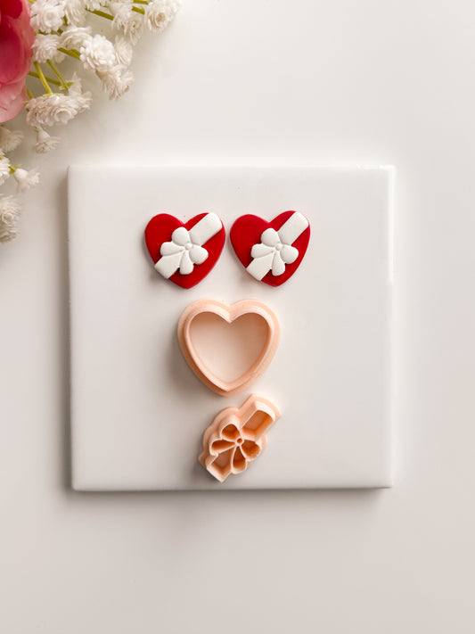 Heart Chocolate Box No. 2 Clay Cutter | Heart Chocolate Box No. 2 Polymer Clay Cutter for DIY Valentine Earrings Love-Themed Jewelry and Handmade Sweet Accessories