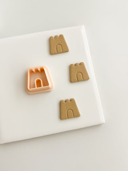 Sand Castle No. 2 Clay Cutter | Sand Castle No. 2 Polymer Clay Cutter for DIY Beach Earrings Coastal-Themed Jewelry and Handmade Summer Accessories