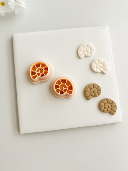 Ocean Snail (Mirrored) Clay Cutter | Ocean Snail Polymer Clay Cutter for DIY Ocean Earrings Marine Jewelry and Handmade Coastal Accessories