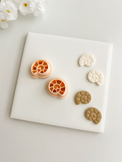 Ocean Snail (Mirrored) Clay Cutter | Ocean Snail Polymer Clay Cutter for DIY Ocean Earrings Marine Jewelry and Handmade Coastal Accessories