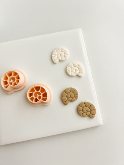 Ocean Snail (Mirrored) Clay Cutter | Ocean Snail Polymer Clay Cutter for DIY Ocean Earrings Marine Jewelry and Handmade Coastal Accessories