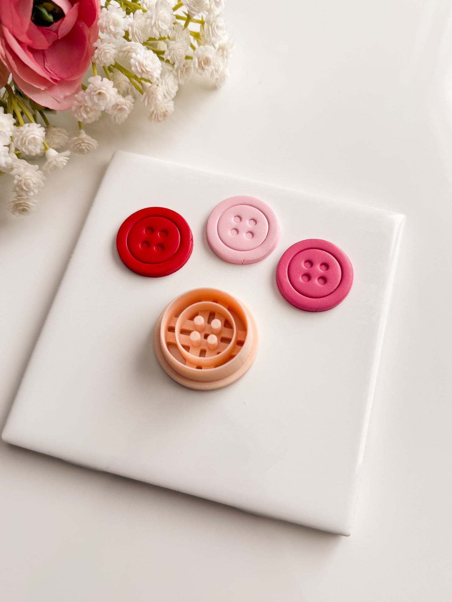 Button No. 1 Clay Cutter | Button No. 1 Polymer Clay Cutter for DIY Fashion Earrings Sewing-Themed Jewelry and Handmade Cute Accessories