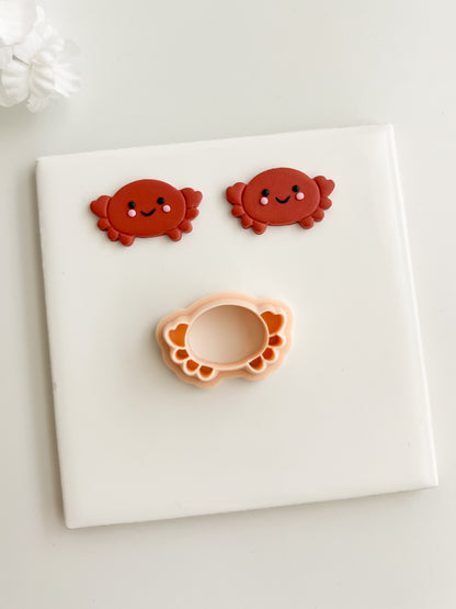 Crab No. 2 Clay Cutter | Crab No. 2 Polymer Clay Cutter for DIY Coastal Earrings Sea-Themed Jewelry and Handmade Summer Accessories