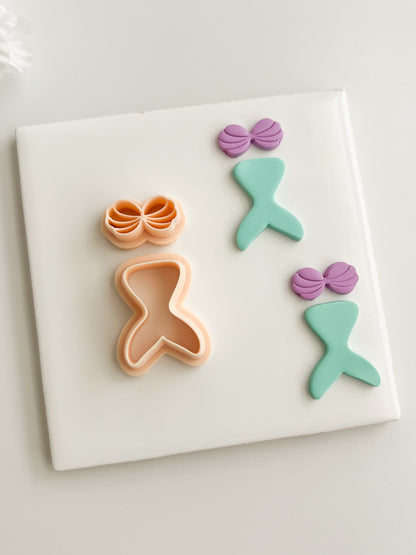 Mermaid Two Part Clay Cutter | Mermaid Two Part Polymer Clay Cutter for DIY Ocean Earrings Fantasy Jewelry and Handmade Magical Accessories