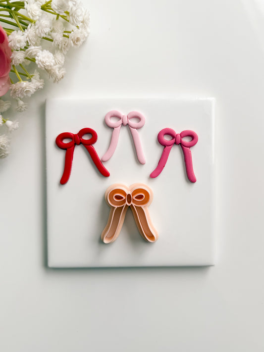 Coquette Valentine Bow No. 1 Clay Cutter | Coquette Valentine Bow No. 1 Polymer Clay Cutter for DIY Romantic Earrings Valentine-Themed Jewelry and Handmade Cute Accessories