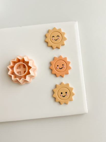 Sun No. 3 Clay Cutter | Sun No. 3 Polymer Clay Cutter for DIY Celestial Earrings Summer Jewelry and Handmade Sunshine Accessories