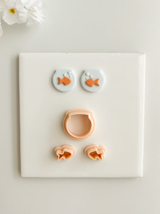 Fishbowl with Fish Clay Cutter | Fishbowl with Fish Polymer Clay Cutter for DIY Cute Earrings Aquarium-Themed Jewelry and Handmade Fun Accessories