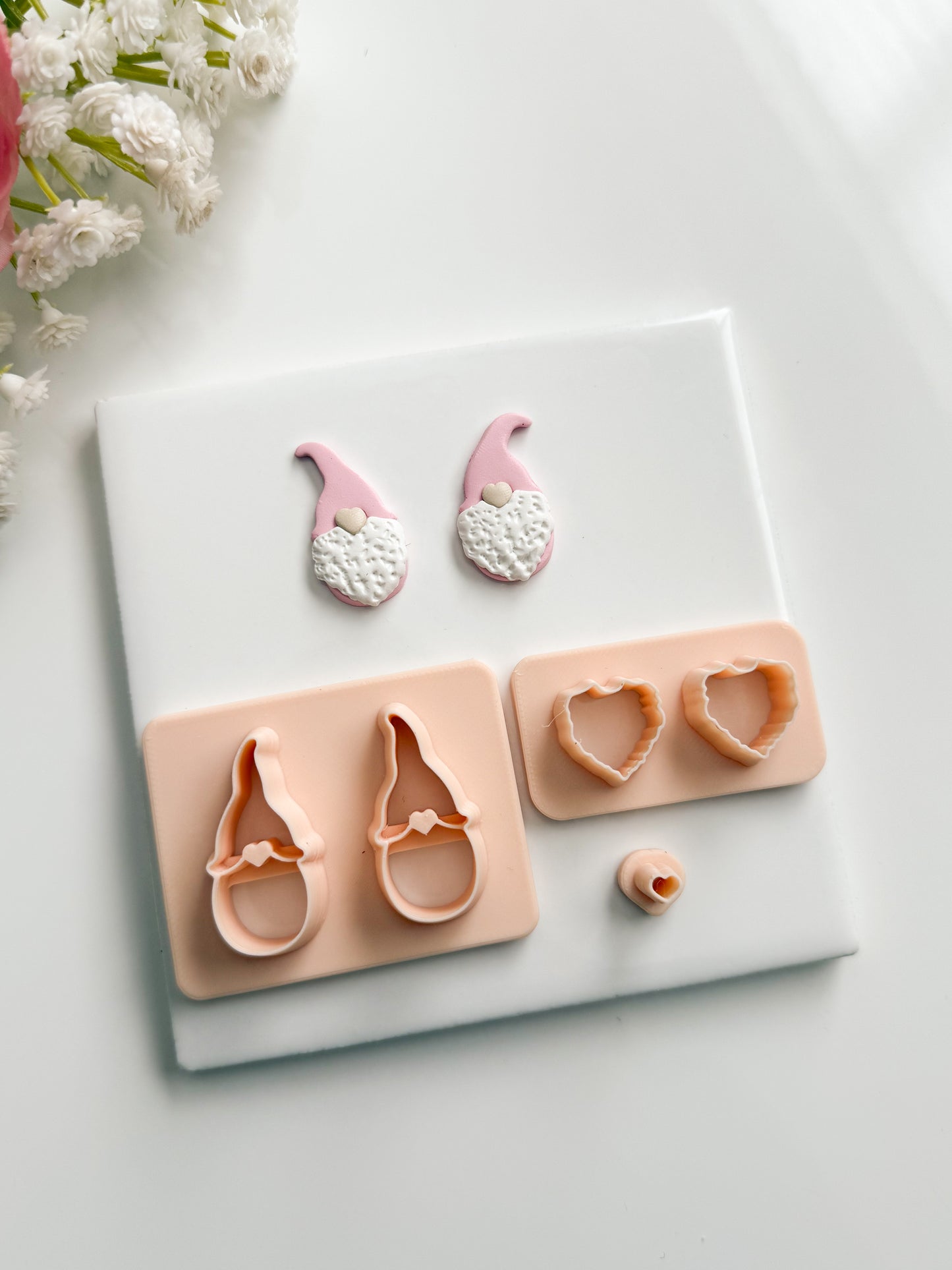 Valentine Gnome No. 7 Clay Cutter | Valentine Gnome No. 7 Polymer Clay Cutter for DIY Holiday Earrings Cute Gnome-Themed Jewelry and Handmade Valentine Accessories