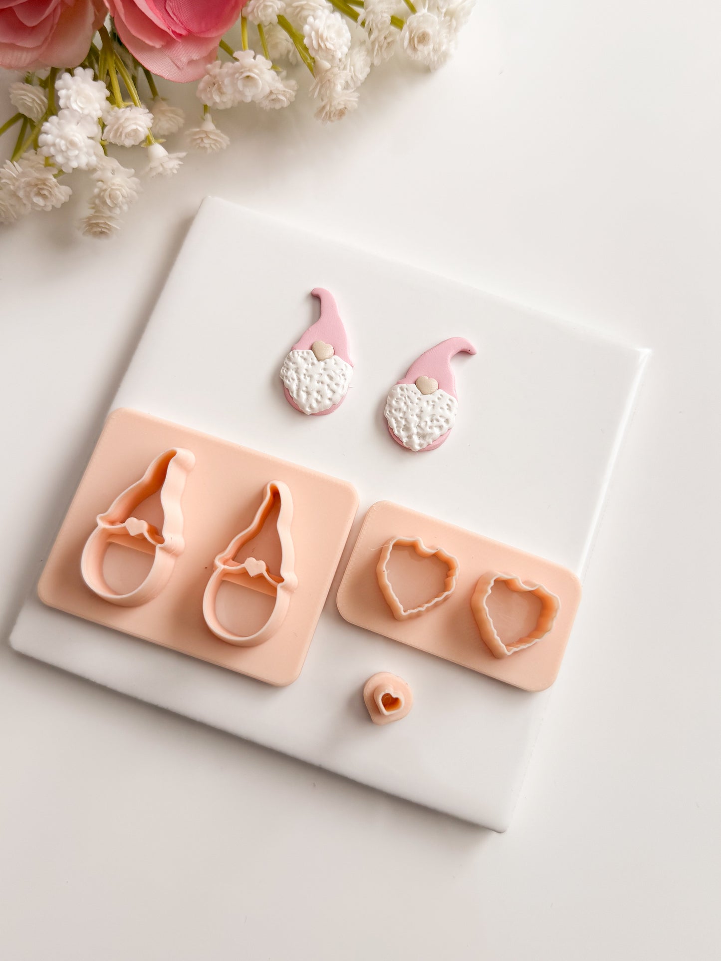 Valentine Gnome No. 7 Clay Cutter | Valentine Gnome No. 7 Polymer Clay Cutter for DIY Holiday Earrings Cute Gnome-Themed Jewelry and Handmade Valentine Accessories