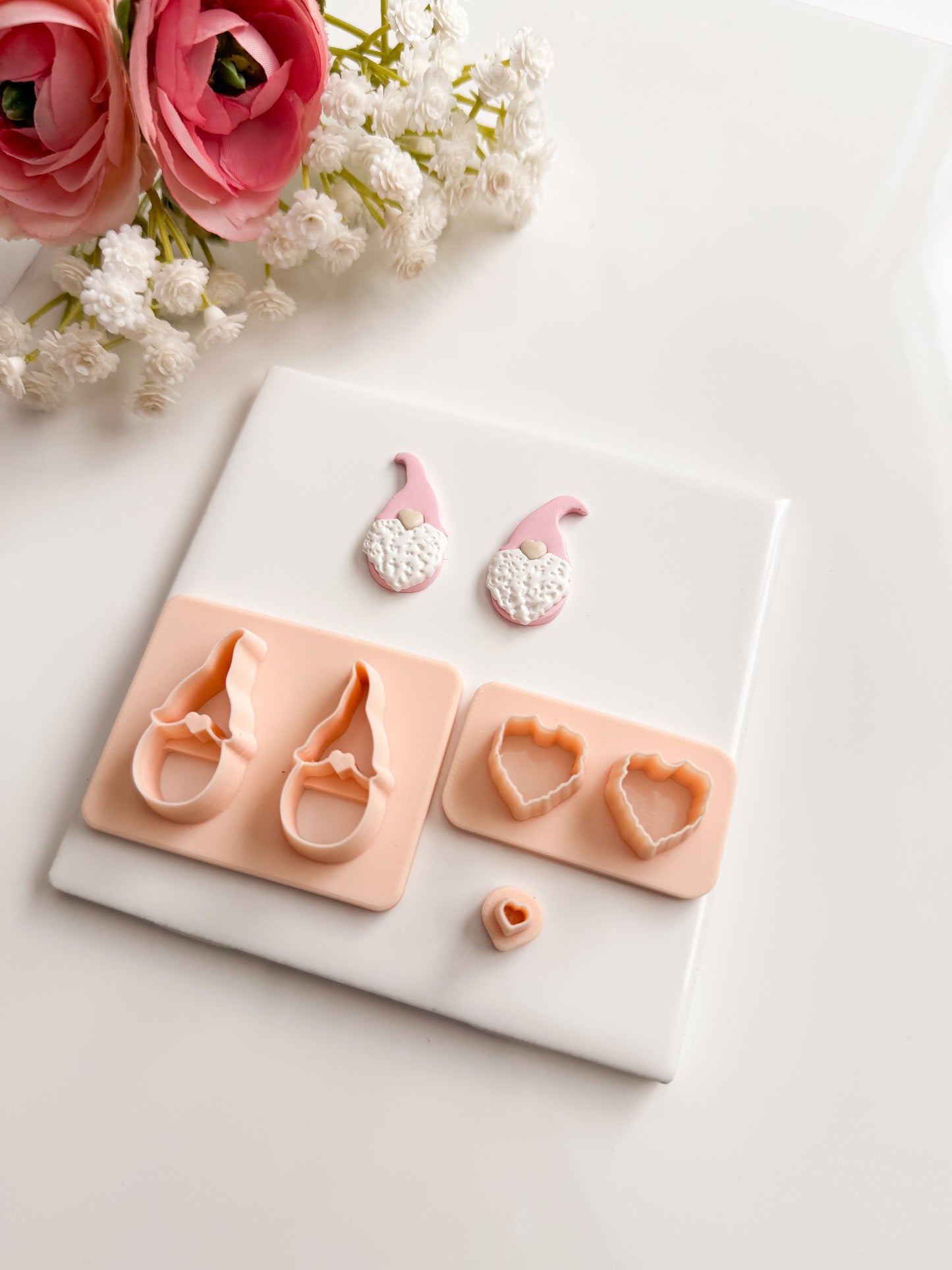 Valentine Gnome No. 7 Clay Cutter | Valentine Gnome No. 7 Polymer Clay Cutter for DIY Holiday Earrings Cute Gnome-Themed Jewelry and Handmade Valentine Accessories