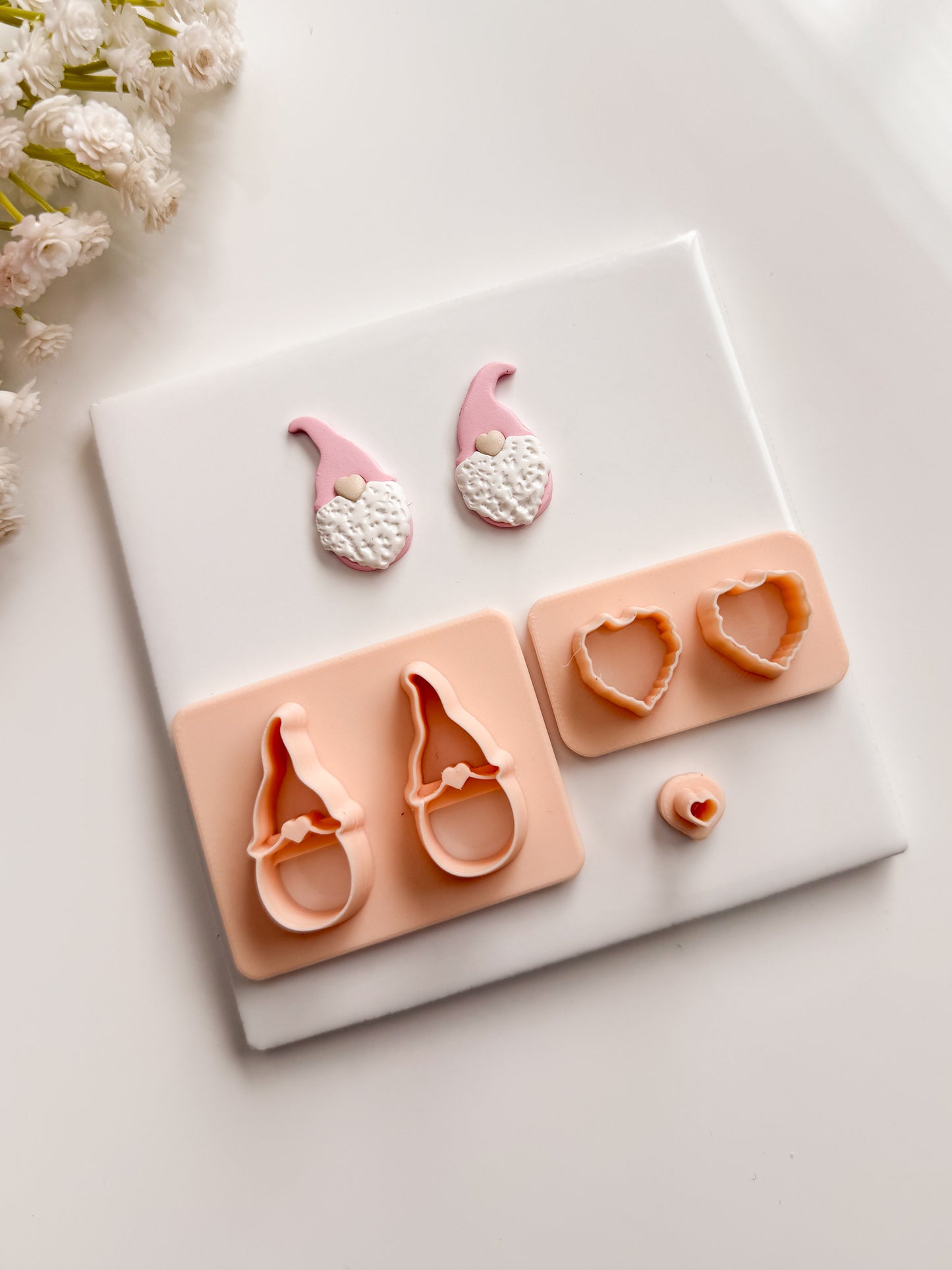 Valentine Gnome No. 7 Clay Cutter | Valentine Gnome No. 7 Polymer Clay Cutter for DIY Holiday Earrings Cute Gnome-Themed Jewelry and Handmade Valentine Accessories