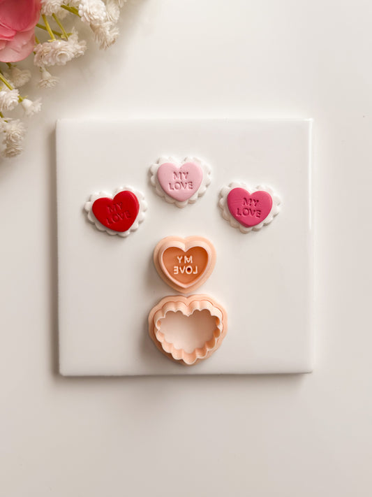 Scalloped Valentine Clay Cutter | Scalloped Valentine Polymer Clay Cutter for DIY Romantic Earrings Love-Themed Jewelry and Handmade Valentine's Accessories