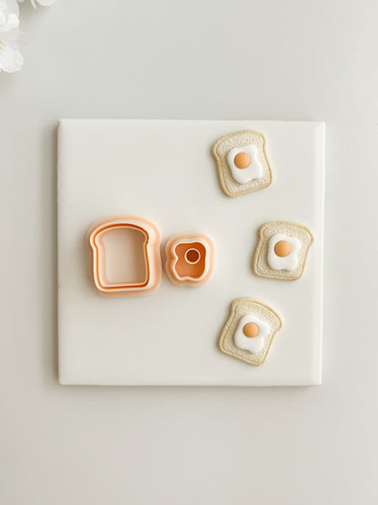 Toast and Eggs Clay Cutter | Toast and Eggs Polymer Clay Cutter for DIY Breakfast Earrings Food-Themed Jewelry and Handmade Cute Accessories