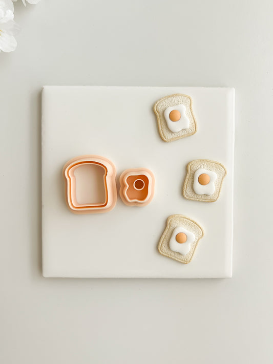 Toast and Eggs Clay Cutter | Toast and Eggs Polymer Clay Cutter for DIY Breakfast Earrings Food-Themed Jewelry and Handmade Cute Accessories