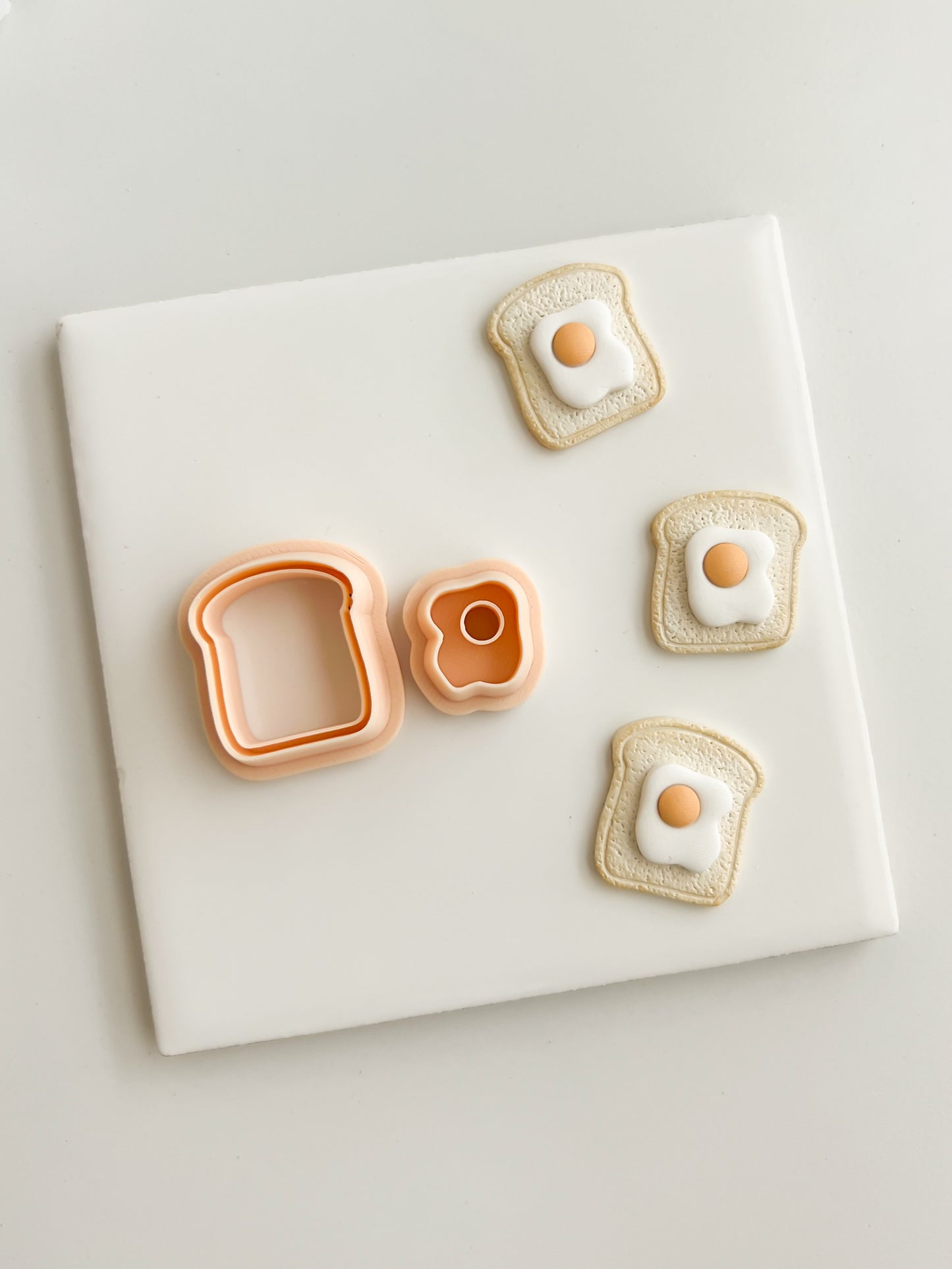 Toast and Eggs Clay Cutter | Toast and Eggs Polymer Clay Cutter for DIY Breakfast Earrings Food-Themed Jewelry and Handmade Cute Accessories