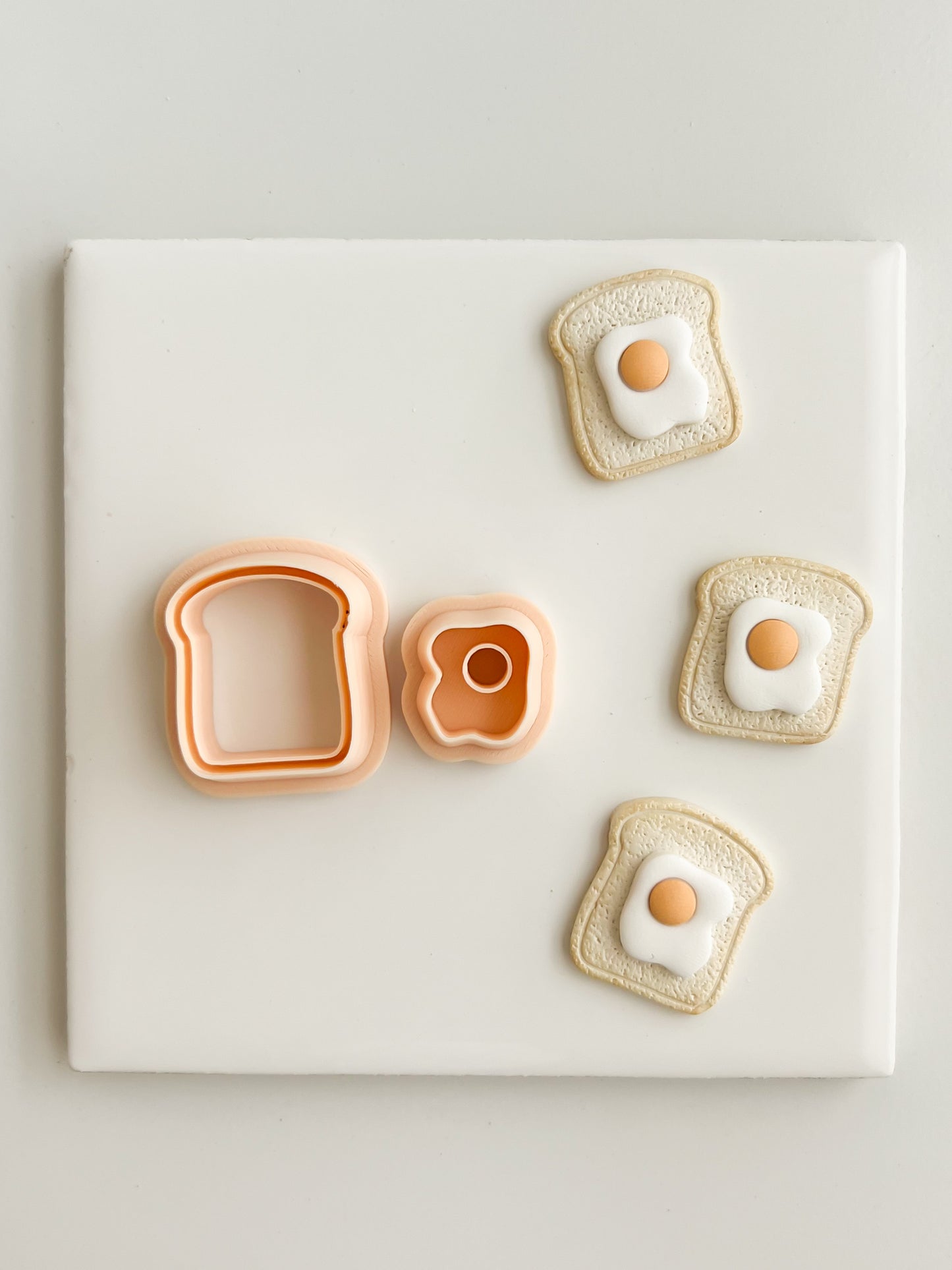 Toast and Eggs Clay Cutter | Toast and Eggs Polymer Clay Cutter for DIY Breakfast Earrings Food-Themed Jewelry and Handmade Cute Accessories