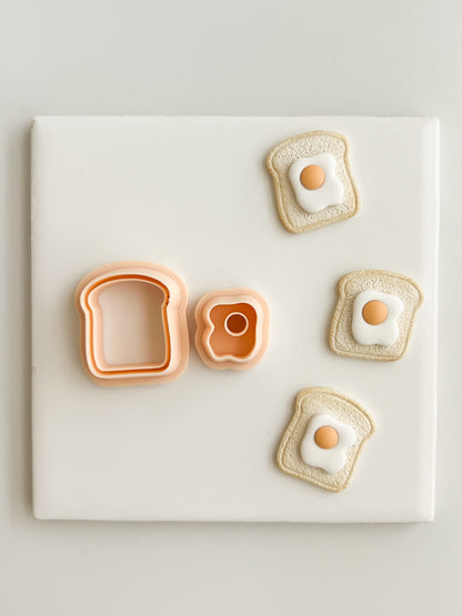 Toast and Eggs Clay Cutter | Toast and Eggs Polymer Clay Cutter for DIY Breakfast Earrings Food-Themed Jewelry and Handmade Cute Accessories