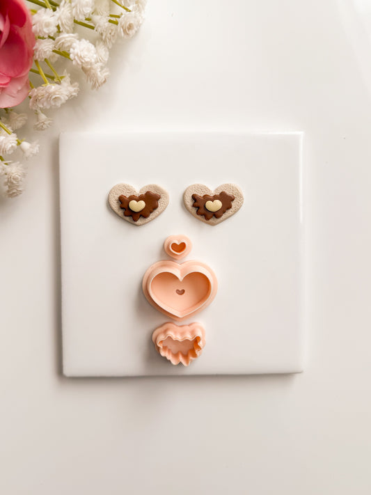Pancake Heart Clay Cutter | Pancake Heart Polymer Clay Cutter for DIY Breakfast Earrings Food-Themed Jewelry and Handmade Whimsical Accessories