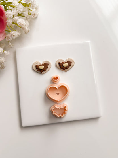 Pancake Heart Clay Cutter | Pancake Heart Polymer Clay Cutter for DIY Breakfast Earrings Food-Themed Jewelry and Handmade Whimsical Accessories